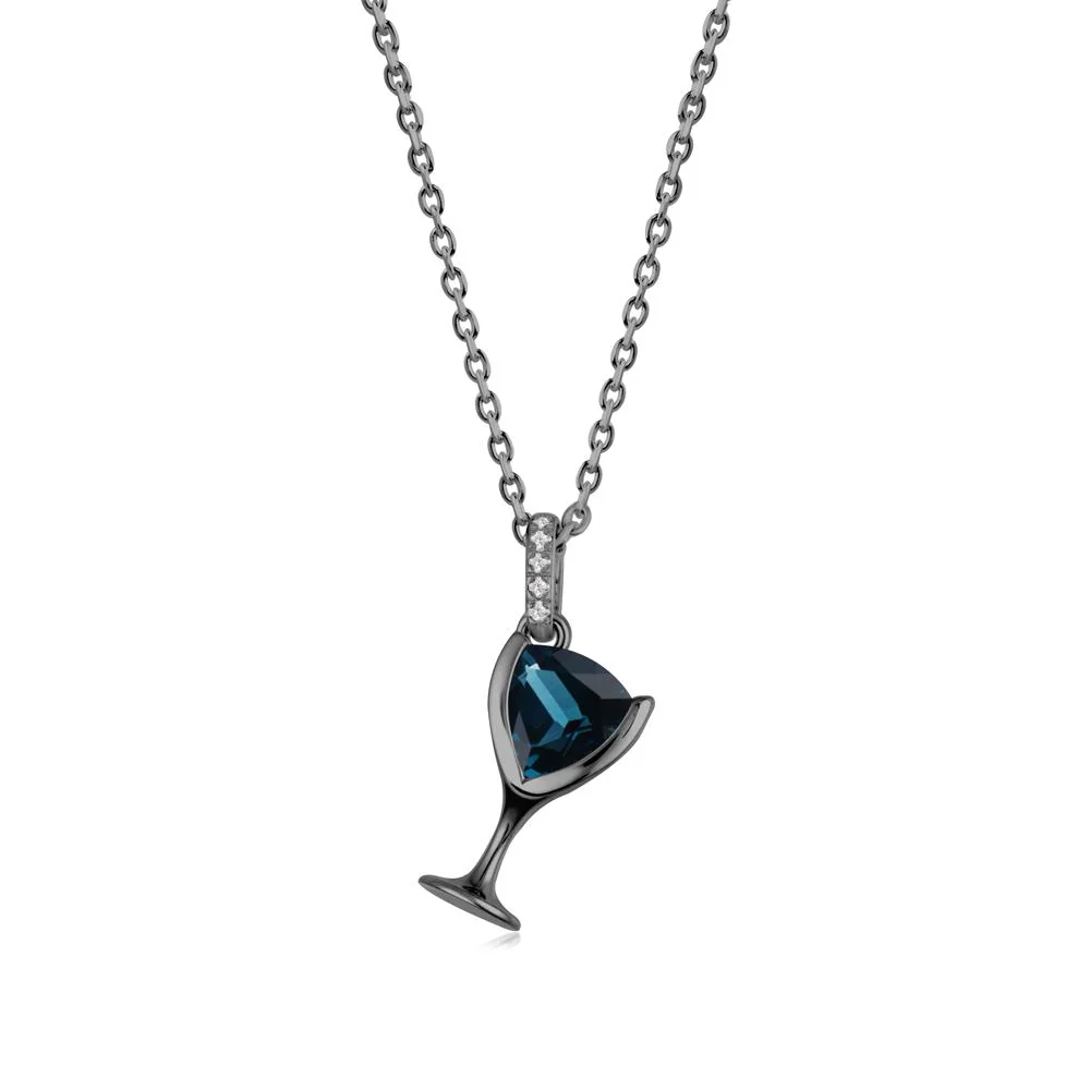 Trillion London Blue Topaz Bezel Necklace - Image 9