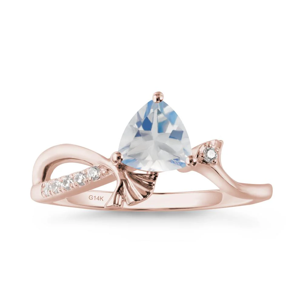 Trillion Moonstone Ginkgo Leaf Ring