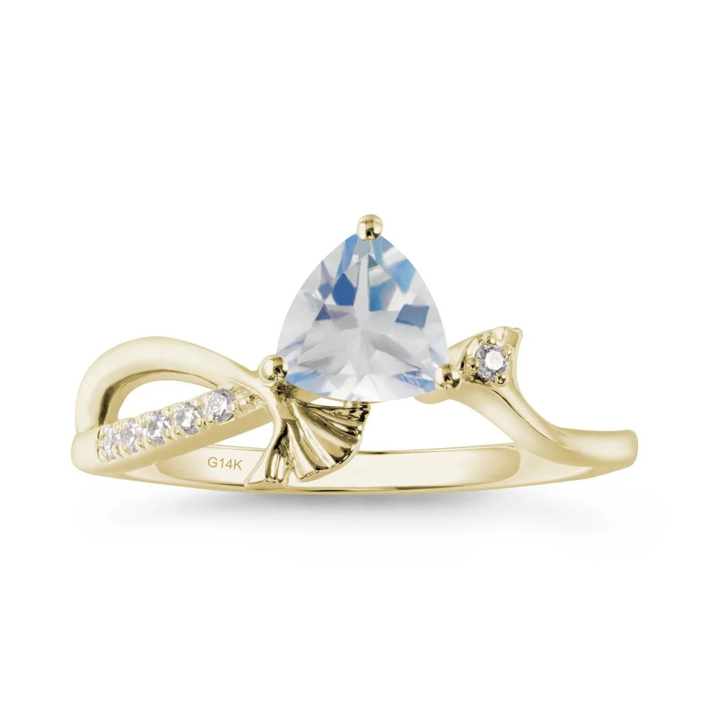 Trillion Moonstone Ginkgo Leaf Ring - Image 3