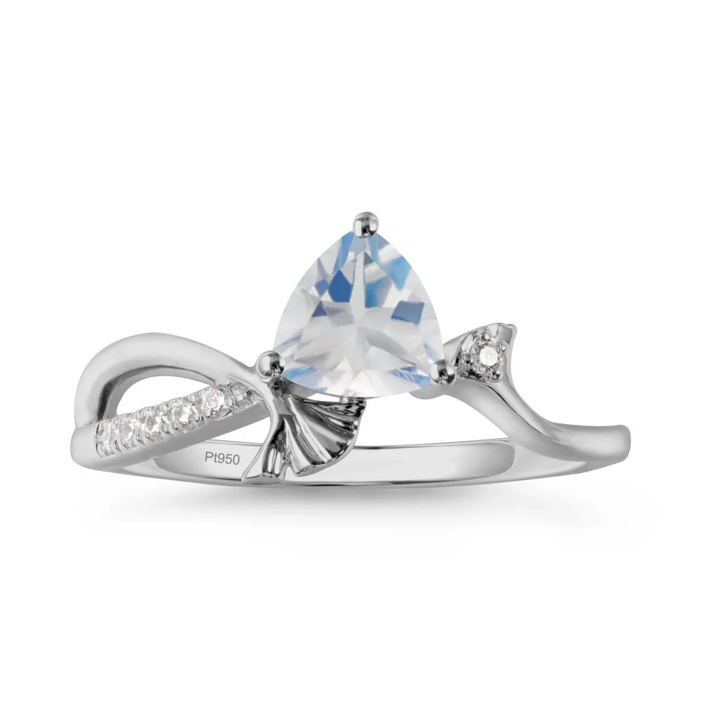 Trillion Moonstone Ginkgo Leaf Ring - Image 4