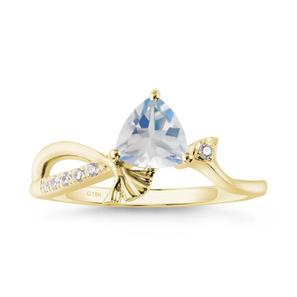 Trillion Moonstone Ginkgo Leaf Ring - Image 7