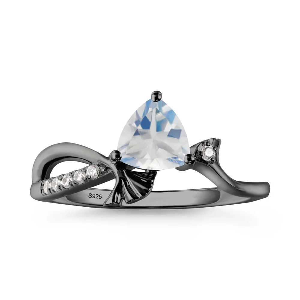 Trillion Moonstone Ginkgo Leaf Ring - Image 9