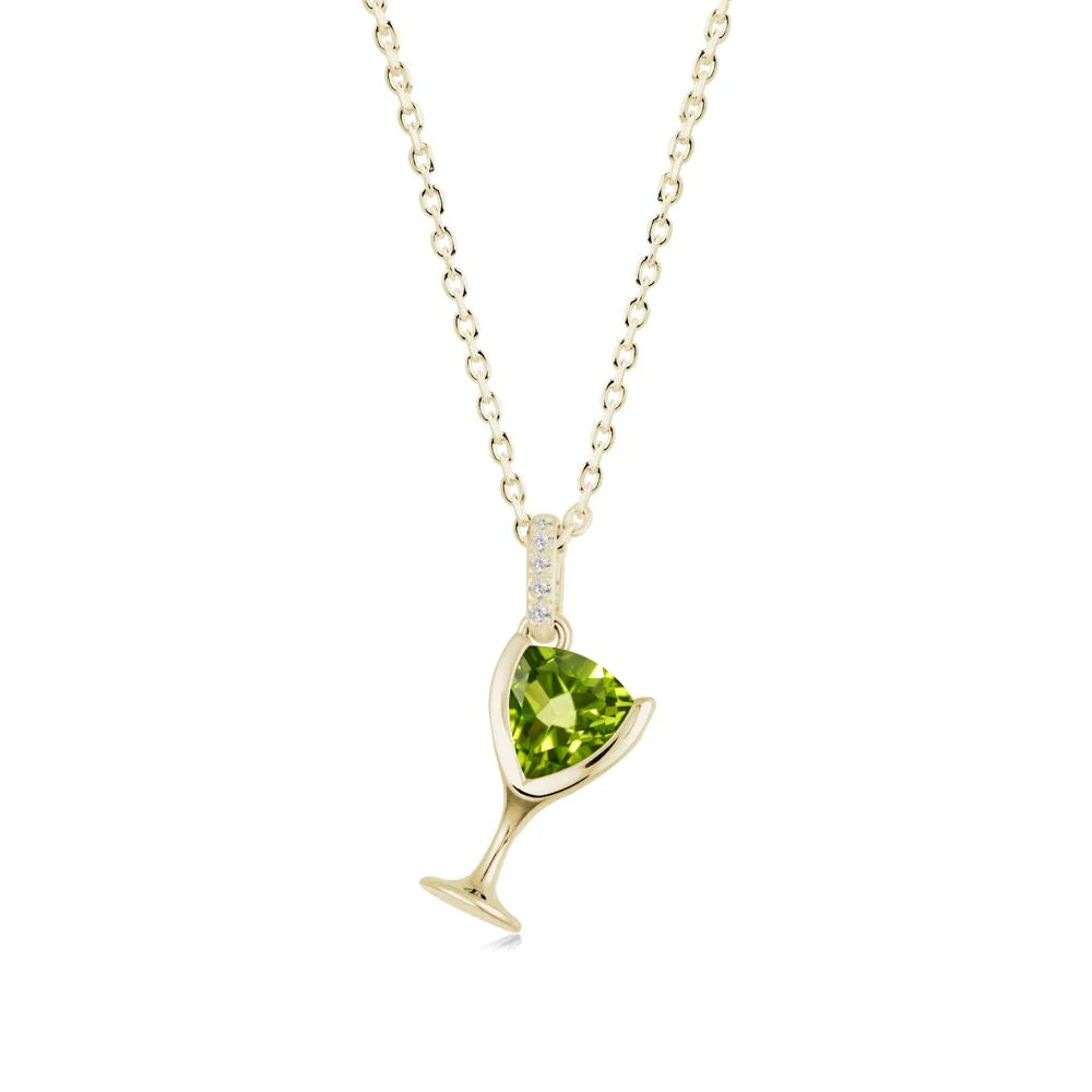 Trillion Peridot Bezel Necklace