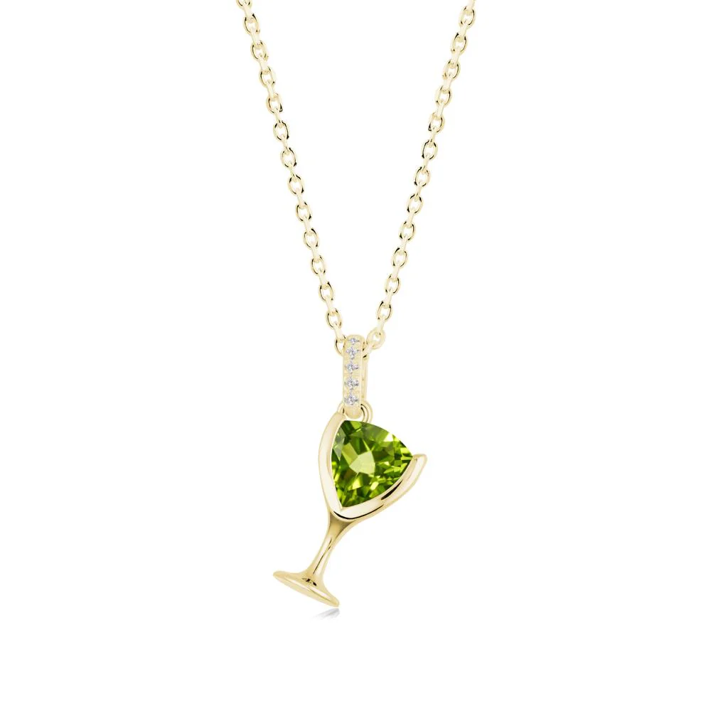 Trillion Peridot Bezel Necklace - Image 4