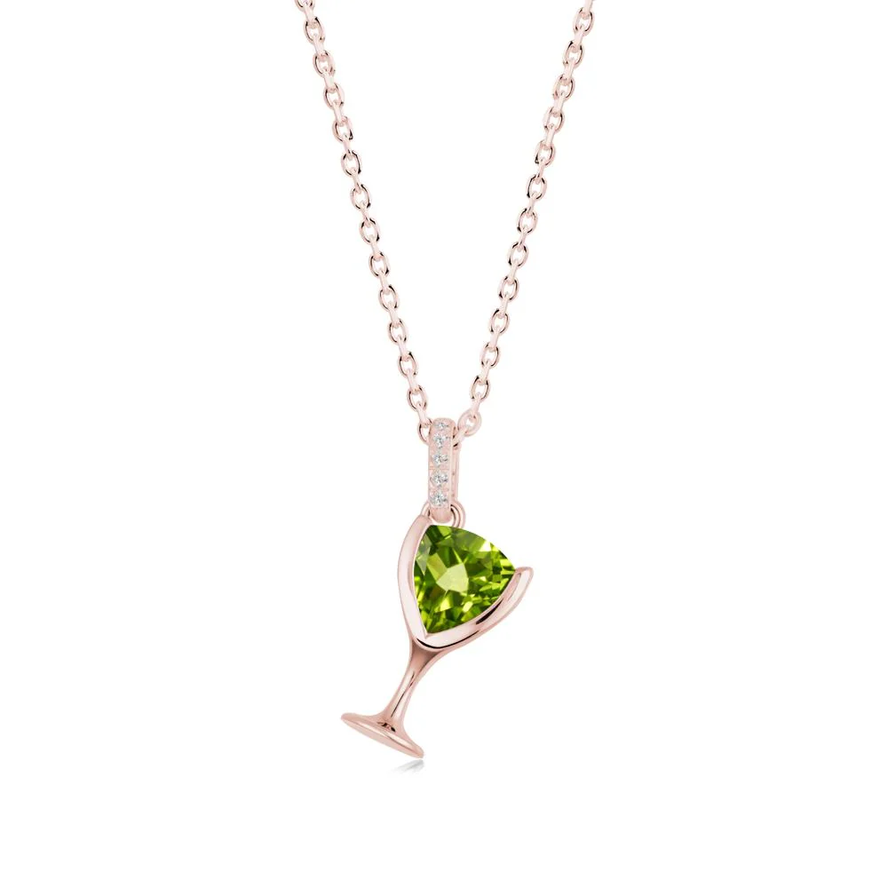 Trillion Peridot Bezel Necklace - Image 6