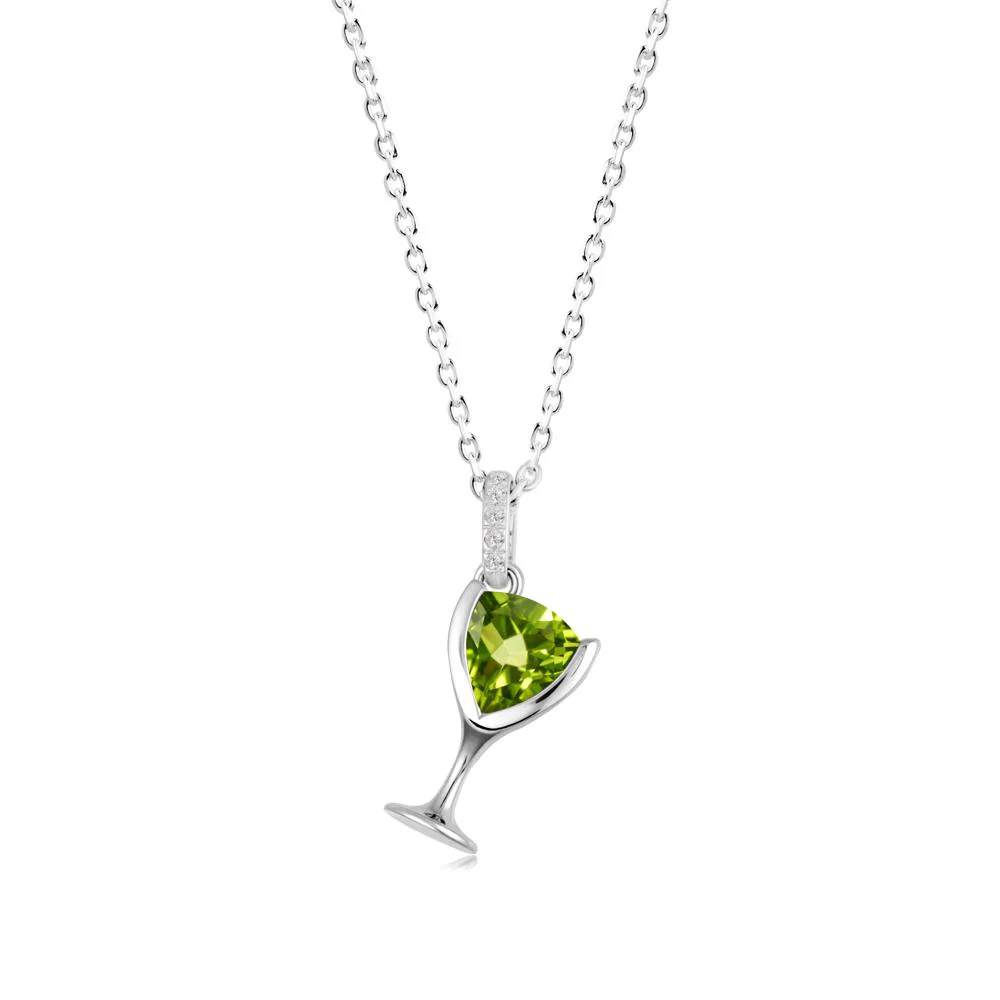 Trillion Peridot Bezel Necklace - Image 7