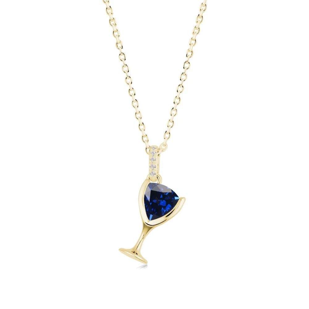 Trillion Sapphire Bezel Necklace - Image 2