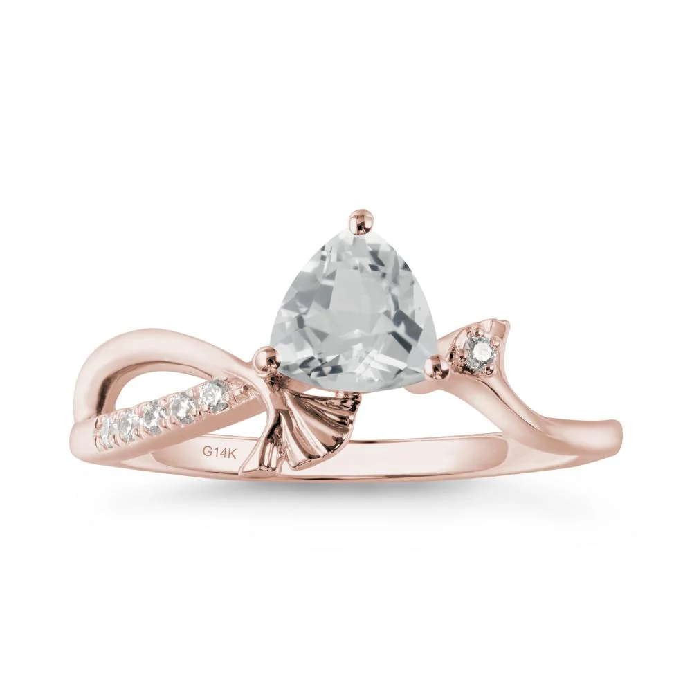 Trillion White Topaz Ginkgo Leaf Ring - Image 5