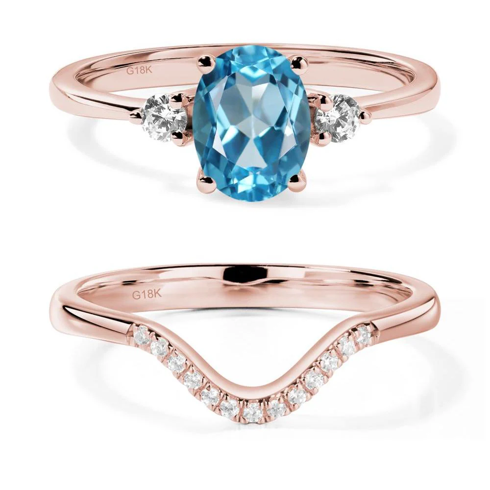 Trilogy Oval Swiss Blue Topaz Ring - Image 17