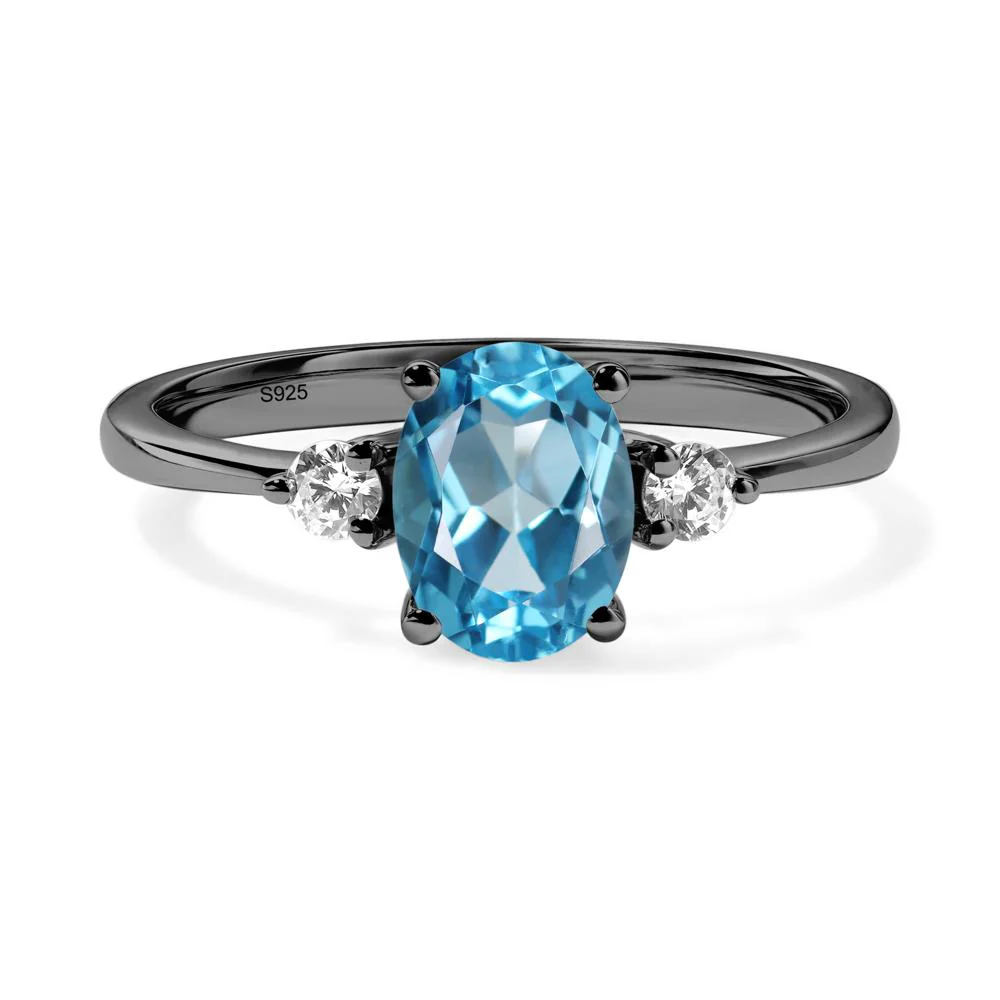 Trilogy Oval Swiss Blue Topaz Ring - Image 2