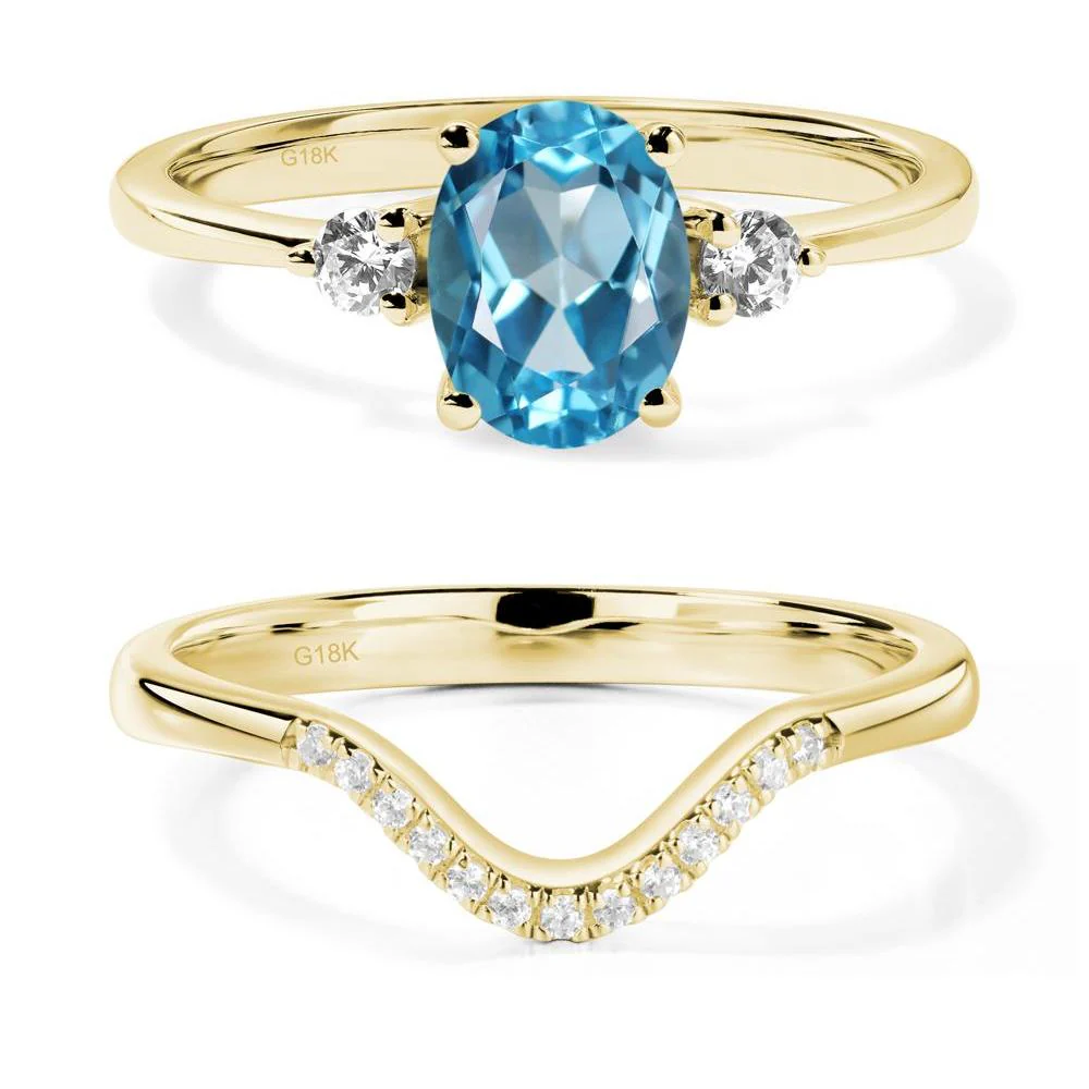 Trilogy Oval Swiss Blue Topaz Ring - Image 21