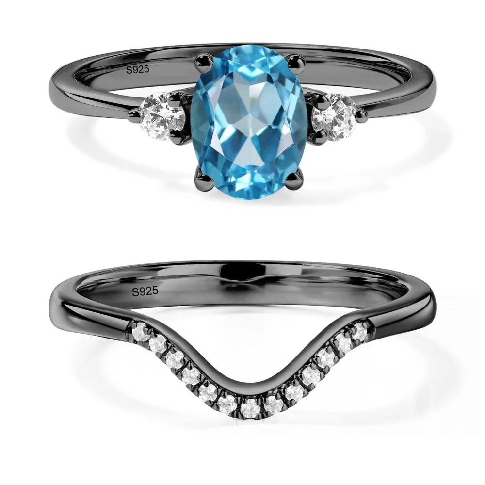Trilogy Oval Swiss Blue Topaz Ring - Image 23