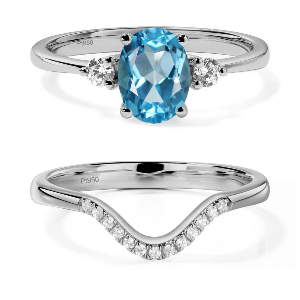 Trilogy Oval Swiss Blue Topaz Ring - Image 25