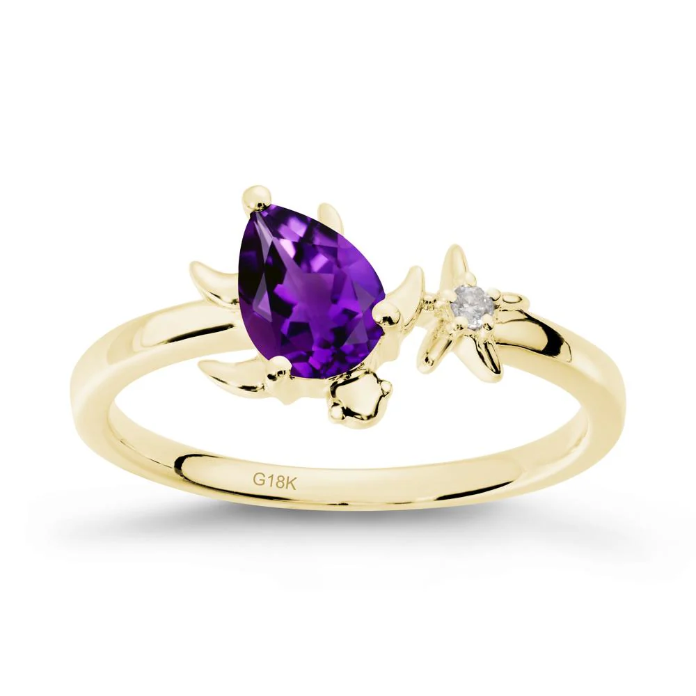 Turtle and Starfish Amethyst Ring - Image 6