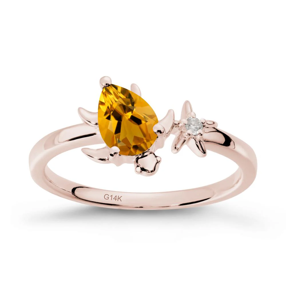 Turtle and Starfish Citrine Ring - Image 2
