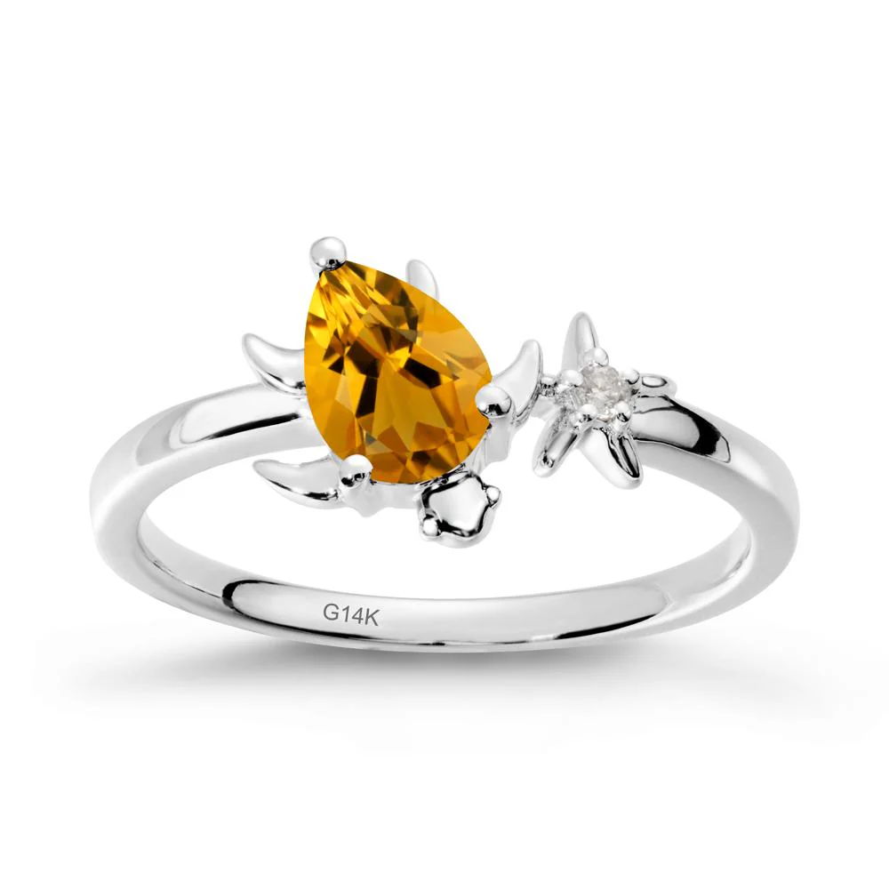 Turtle and Starfish Citrine Ring - Image 3