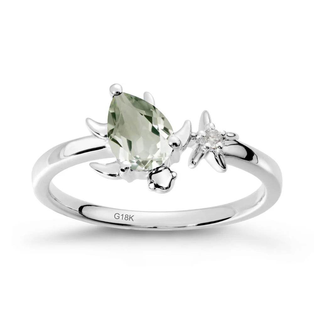 Turtle and Starfish Green Amethyst Ring - Image 5