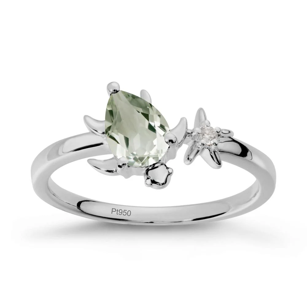 Turtle and Starfish Green Amethyst Ring - Image 8