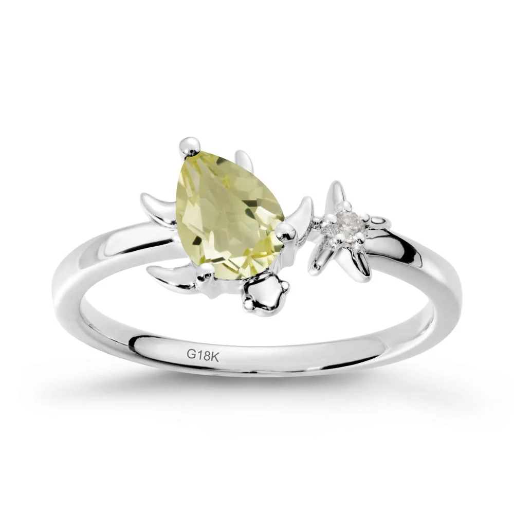 Turtle and Starfish Lemon Quartz Ring - Image 6