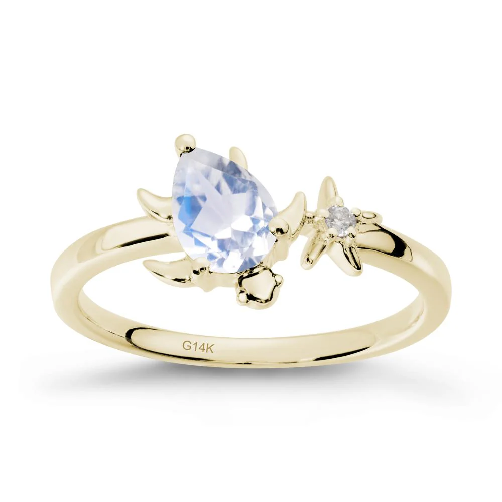 Turtle and Starfish Moonstone Ring - Image 4