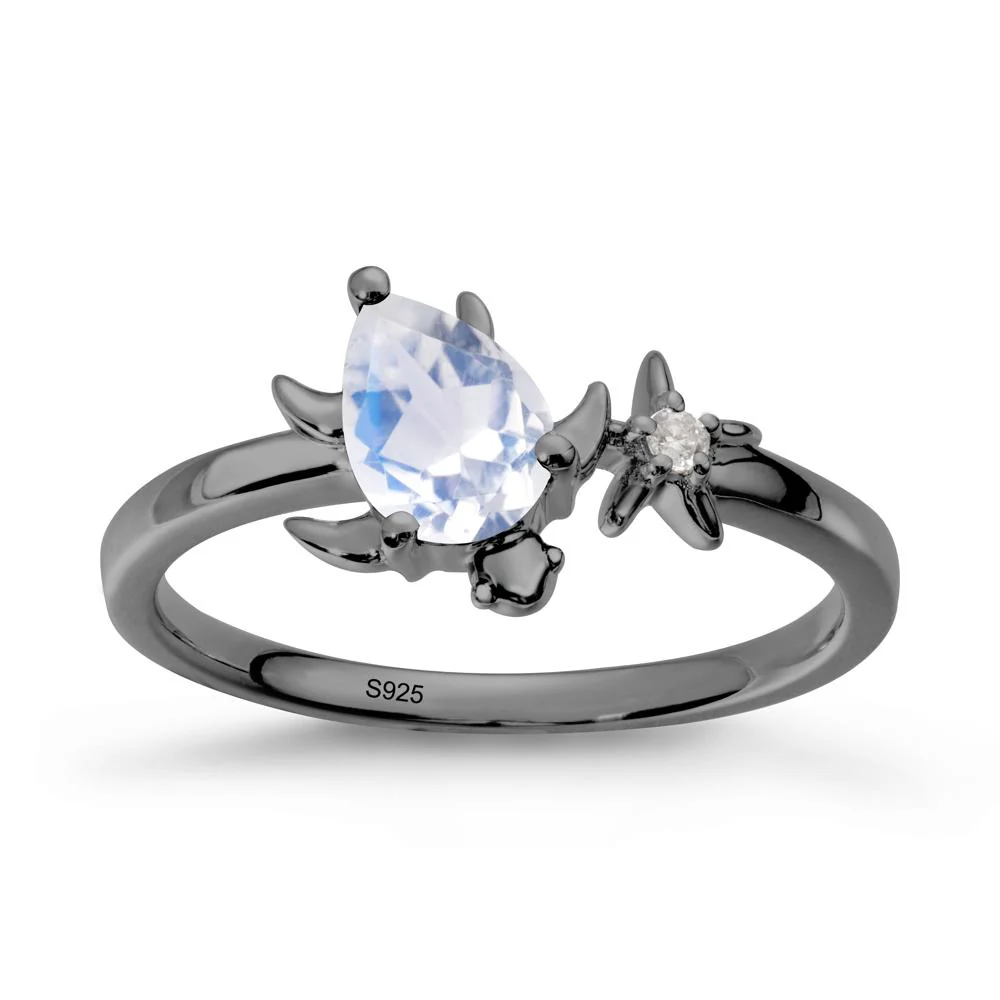 Turtle and Starfish Moonstone Ring - Image 8