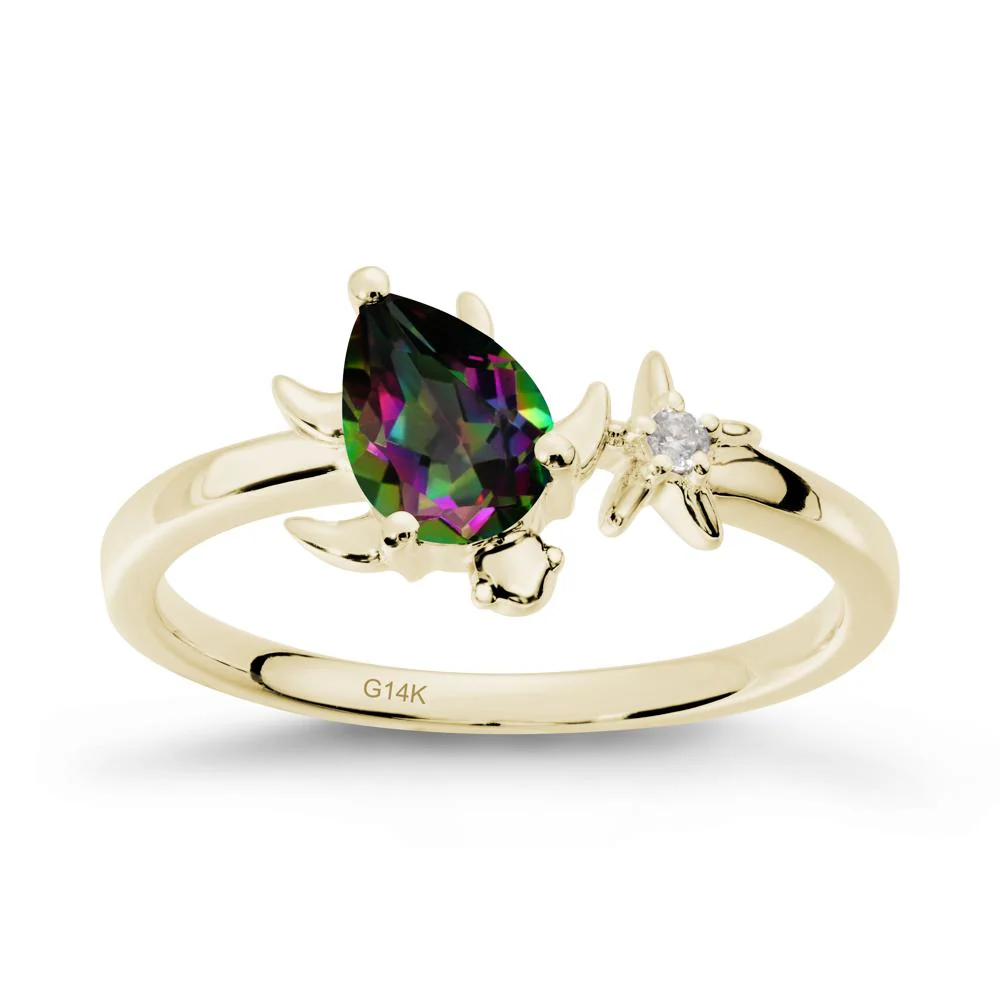 Turtle and Starfish Mystic Topaz Ring - Image 4