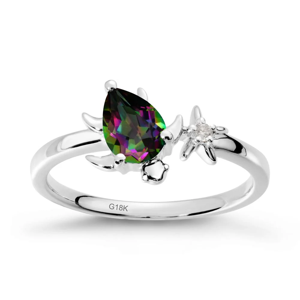 Turtle and Starfish Mystic Topaz Ring - Image 6