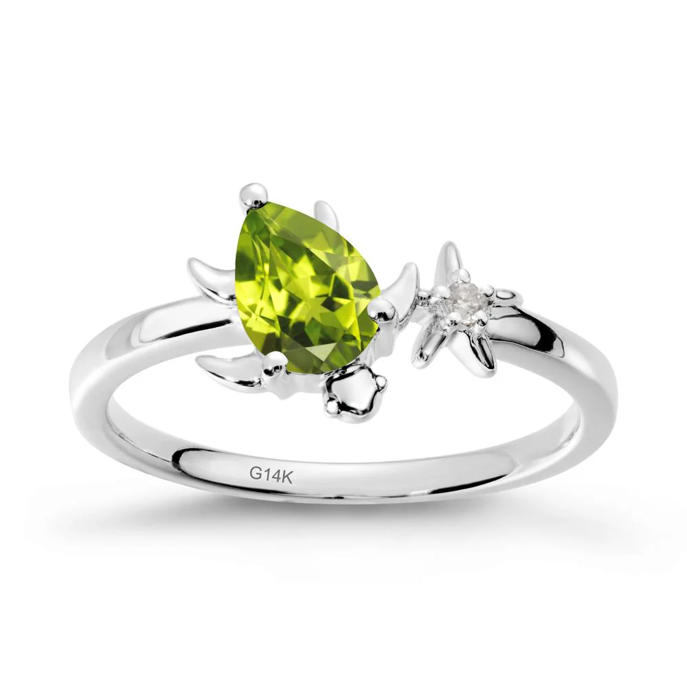 Turtle and Starfish Peridot Ring - Image 2