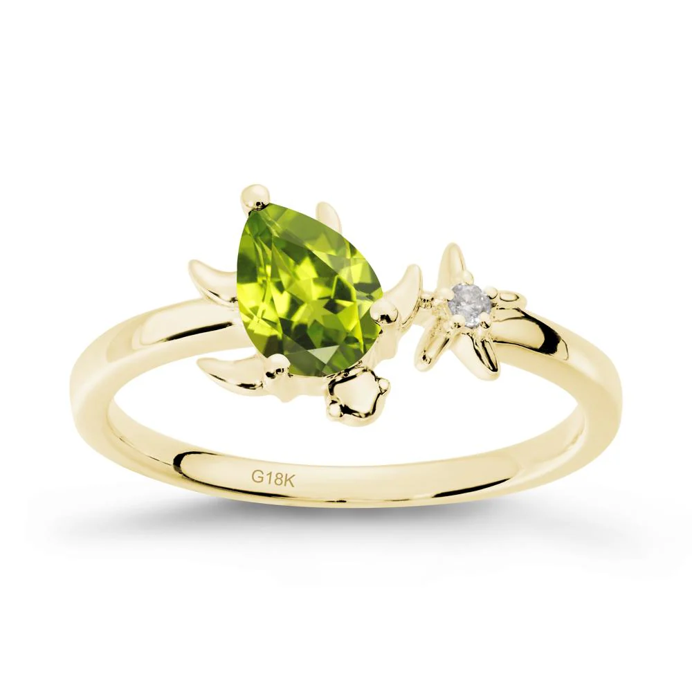 Turtle and Starfish Peridot Ring - Image 6