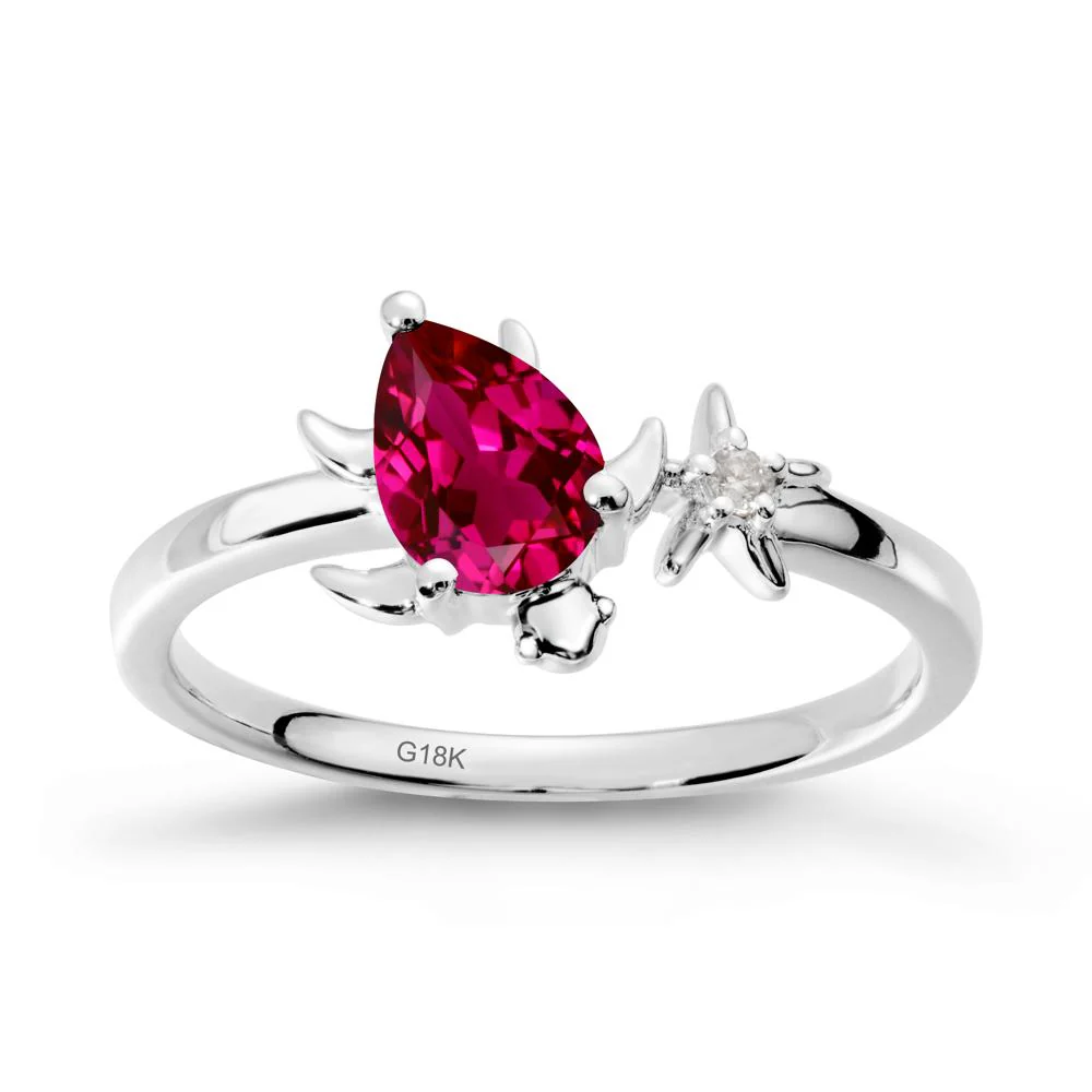 Turtle and Starfish Ruby Ring - Image 5