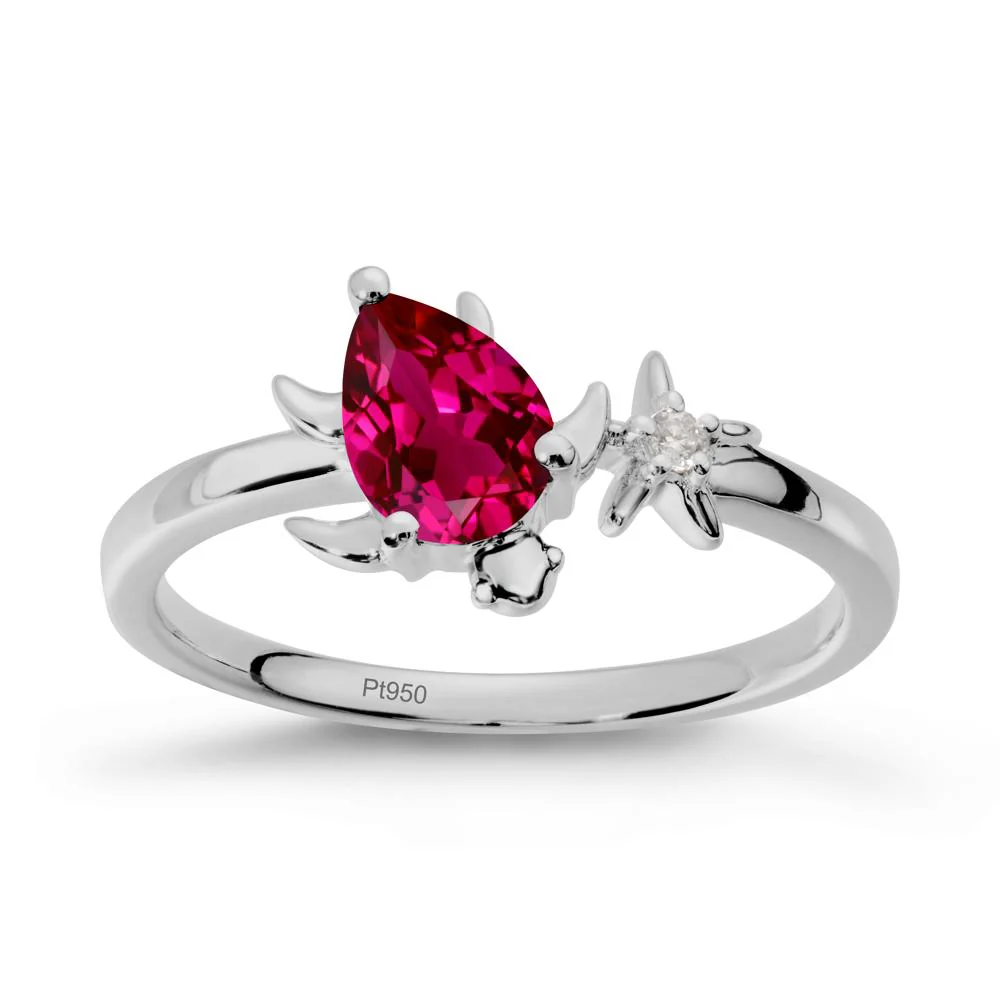 Turtle and Starfish Ruby Ring - Image 8