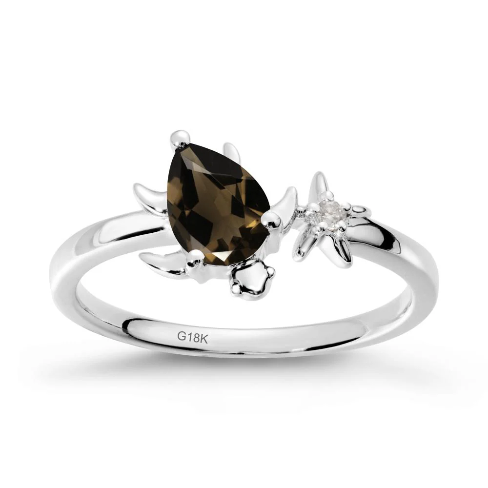 Turtle and Starfish Smoky Quartz Ring - Image 6