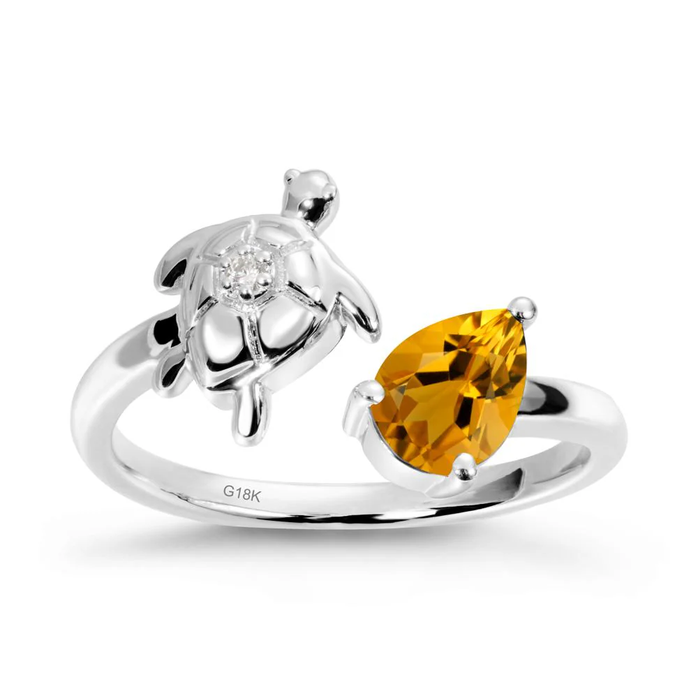 Turtle Open Band Citrine Ring - Image 6