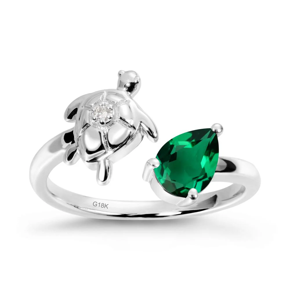 Turtle Open Band Emerald Ring - Image 5