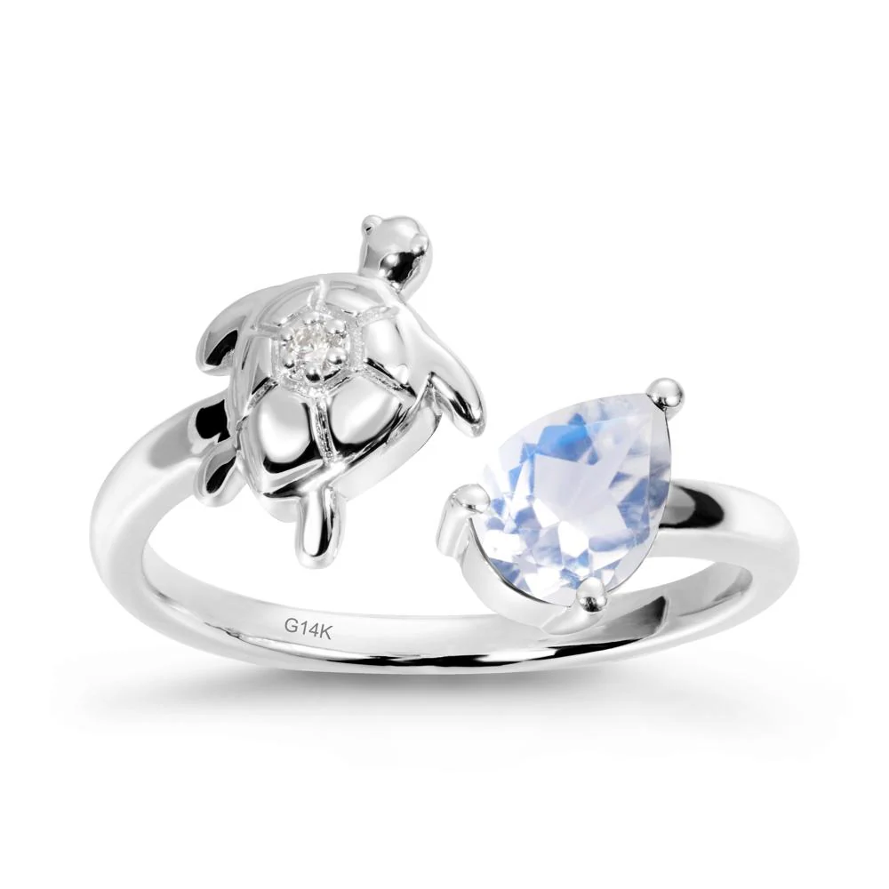 Turtle Open Band Moonstone Ring - Image 3
