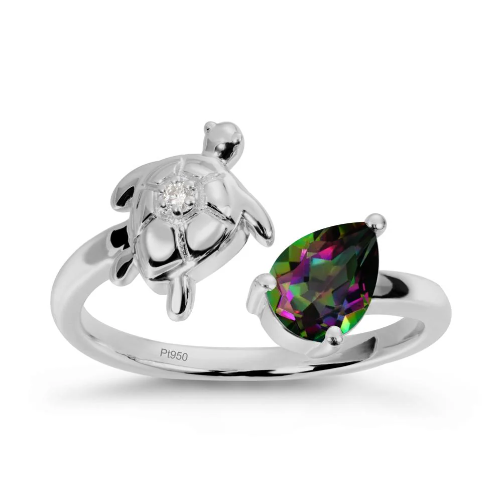 Turtle Open Band Mystic Topaz Ring - Image 8