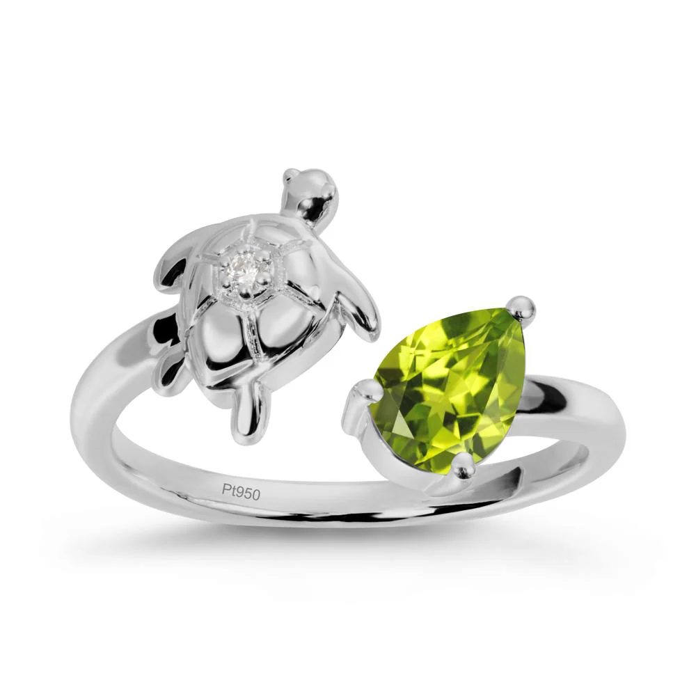 Turtle Open Band Peridot Ring - Image 8