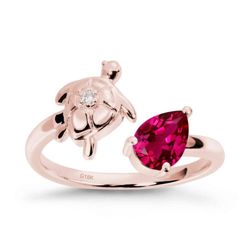 Turtle Open Band Ruby Ring - Image 5