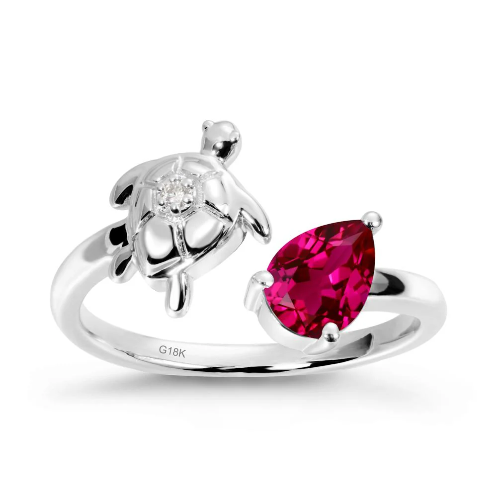 Turtle Open Band Ruby Ring - Image 6