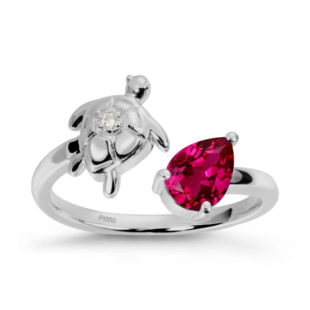 Turtle Open Band Ruby Ring - Image 8
