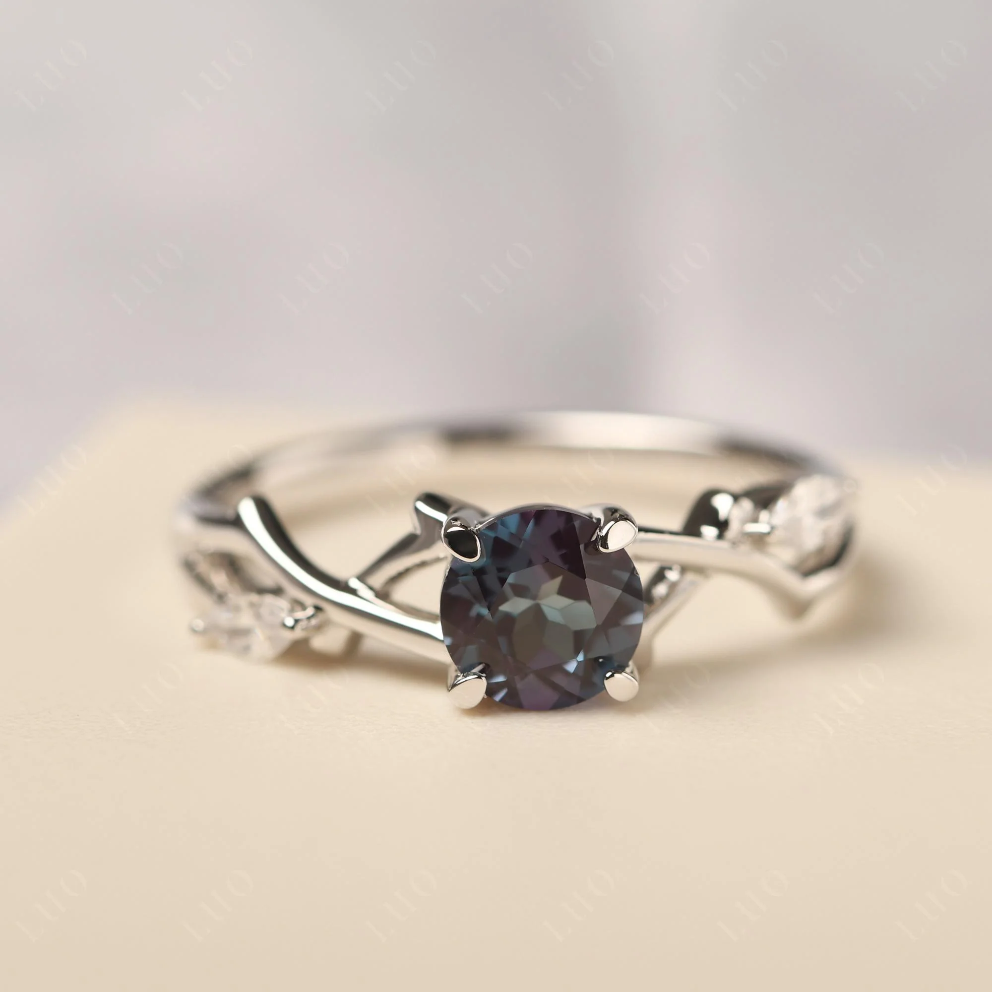 Alexandrite Twig Engagement Ring - Image 29
