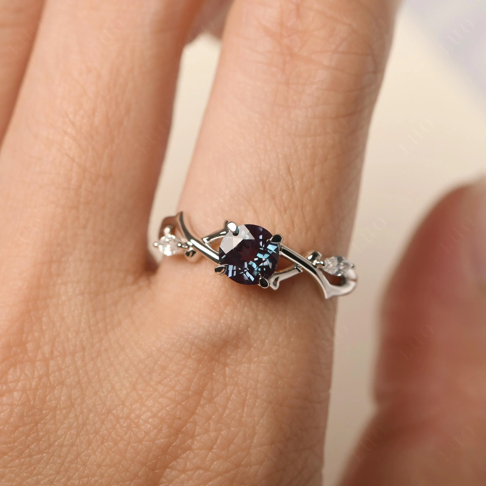 Alexandrite Twig Engagement Ring - Image 33