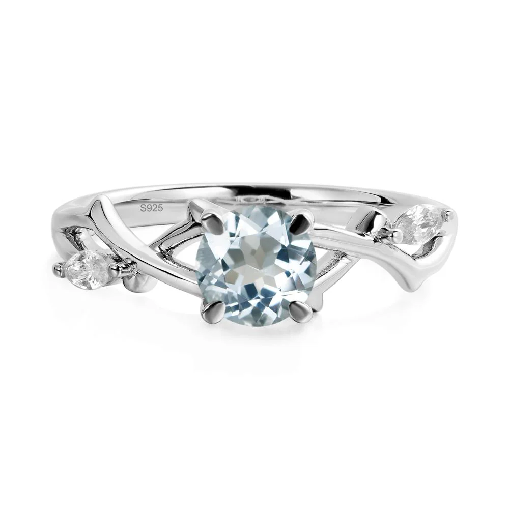 Aquamarine Twig Engagement Ring