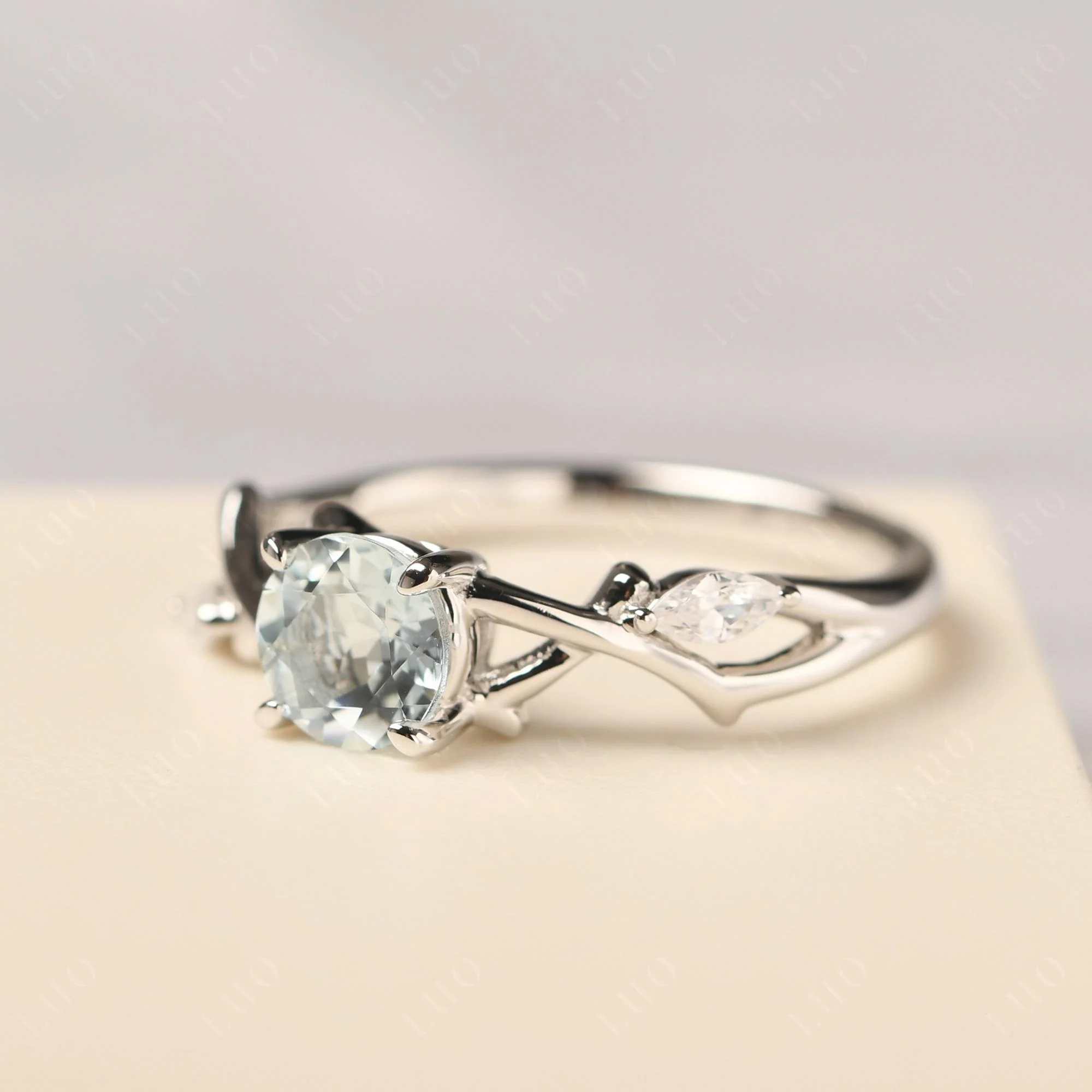 Aquamarine Twig Engagement Ring - Image 30