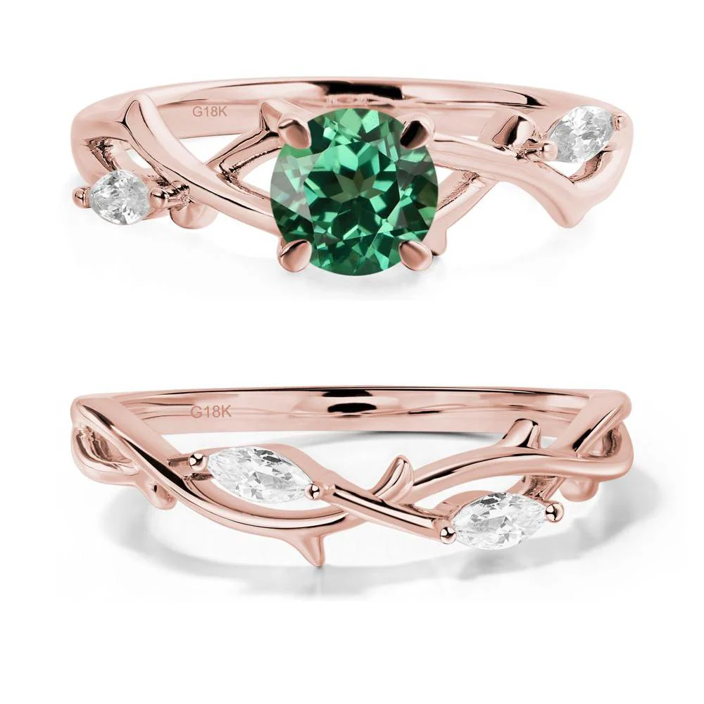 Green Sapphire Twig Promise Ring - Image 17