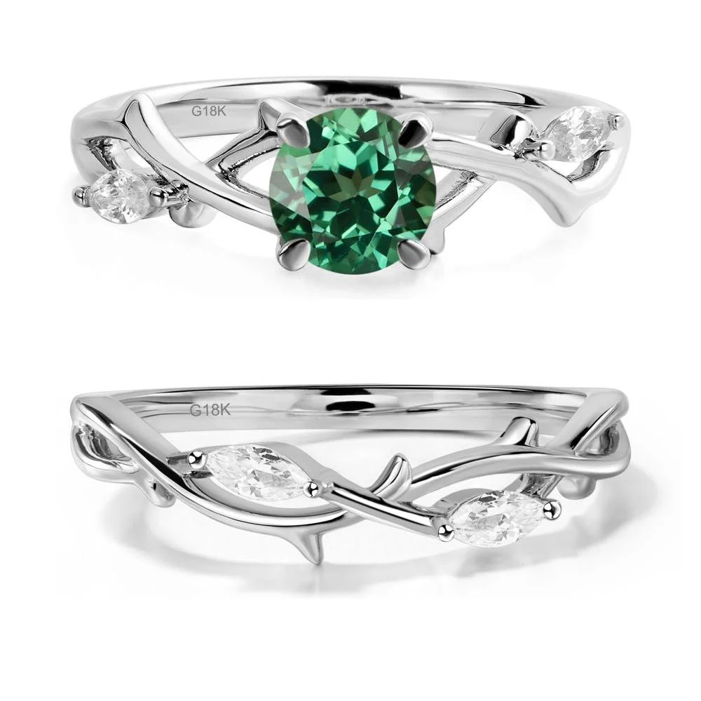 Green Sapphire Twig Promise Ring - Image 19