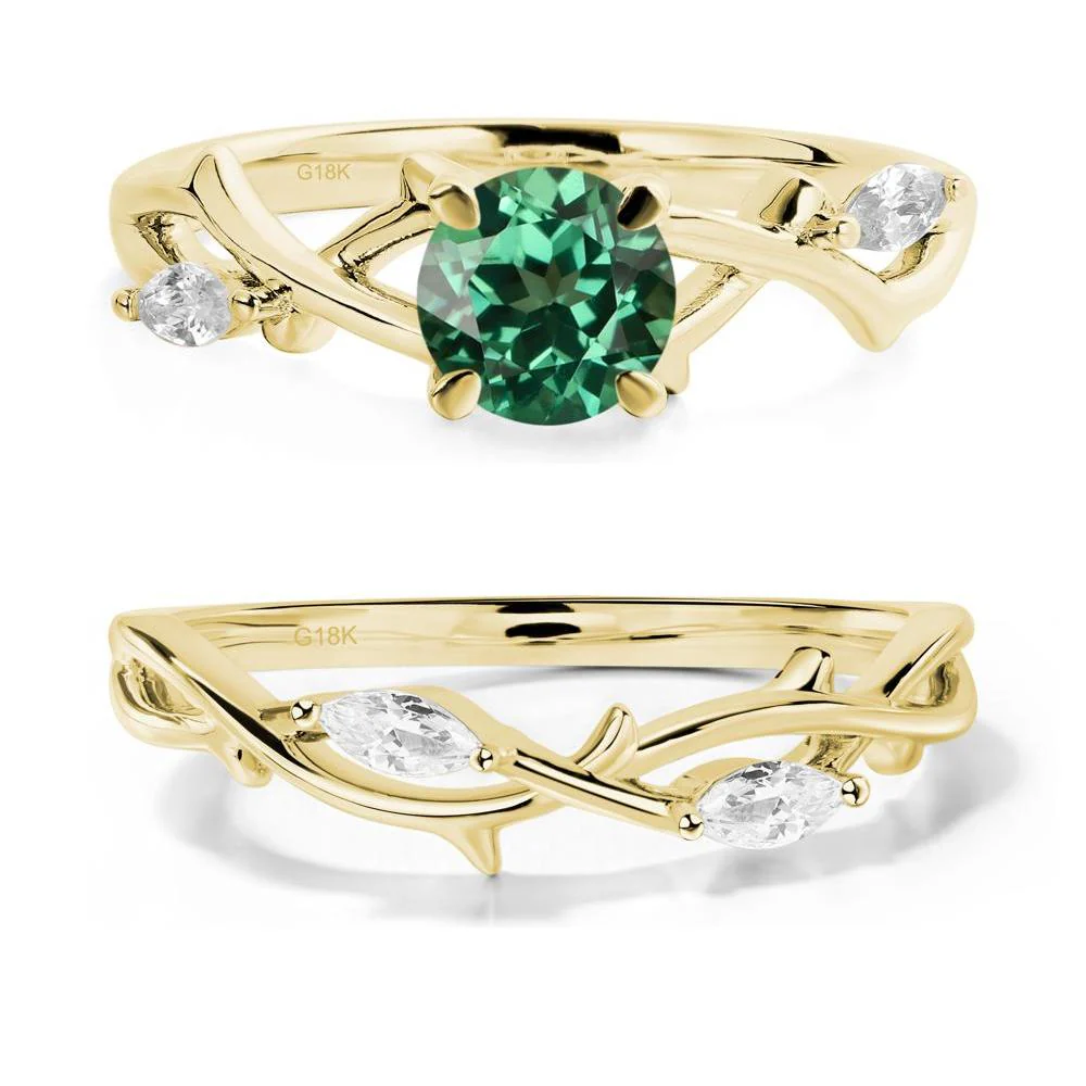 Green Sapphire Twig Promise Ring - Image 21