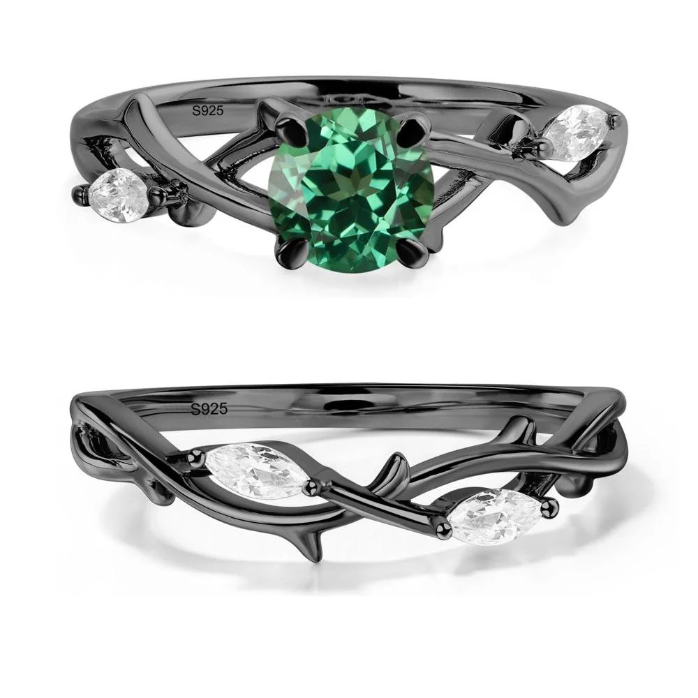 Green Sapphire Twig Promise Ring - Image 23