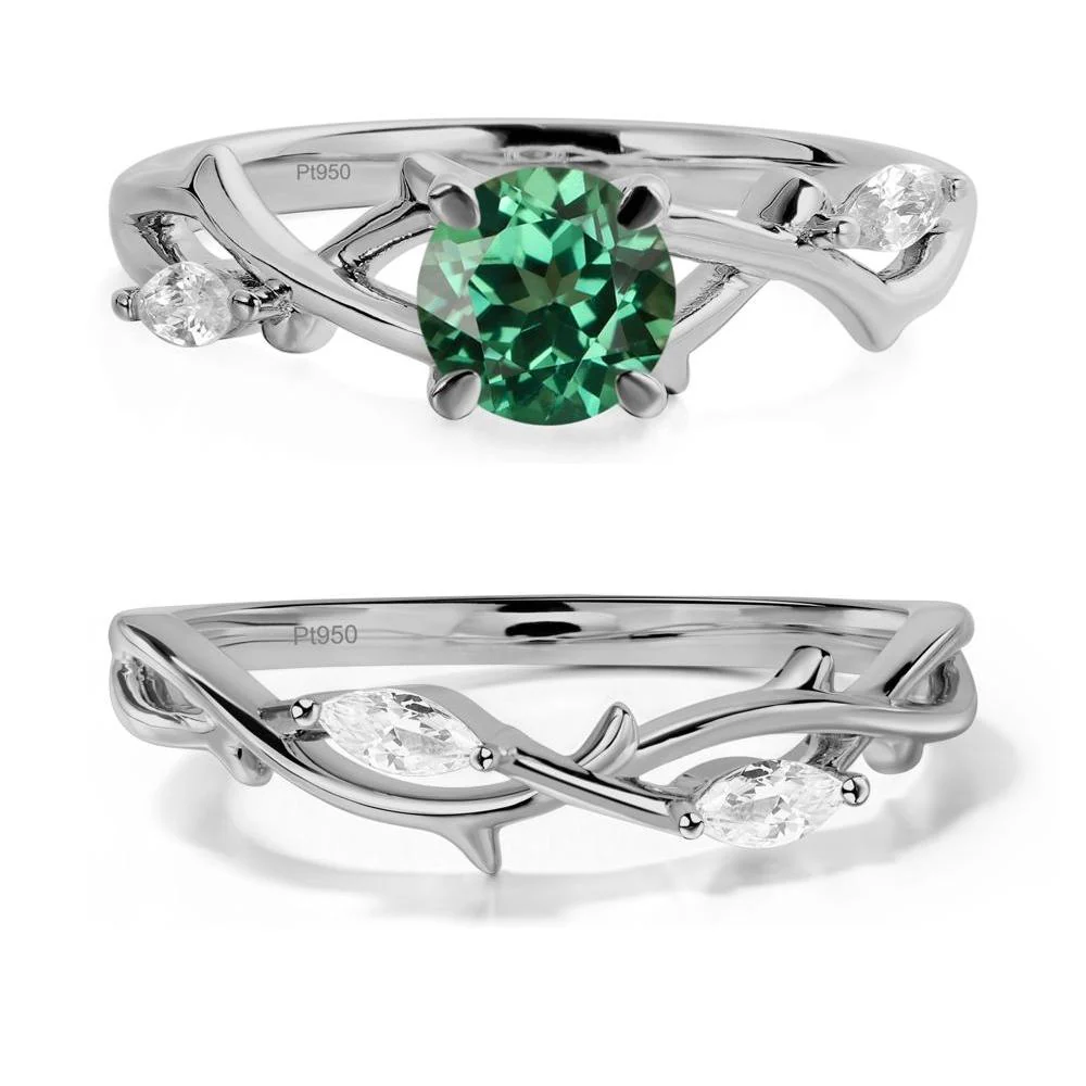 Green Sapphire Twig Promise Ring - Image 25