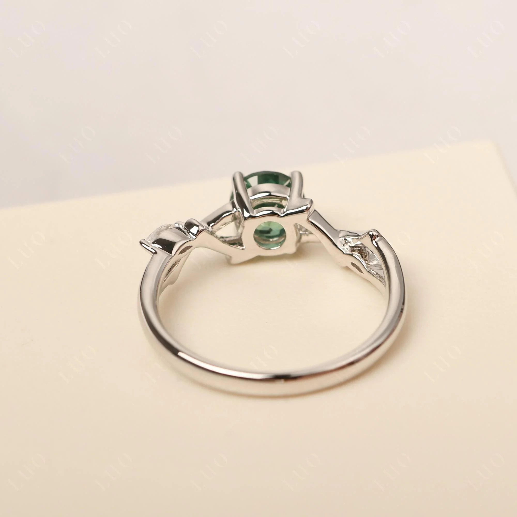 Green Sapphire Twig Promise Ring - Image 31